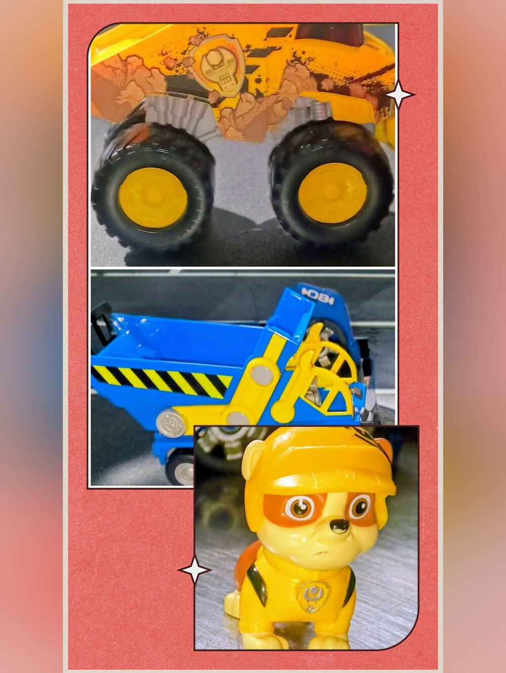 PAW Patrol Rubble & Crew Construction Toy Bundle 2 Vehicles & 1 Figure